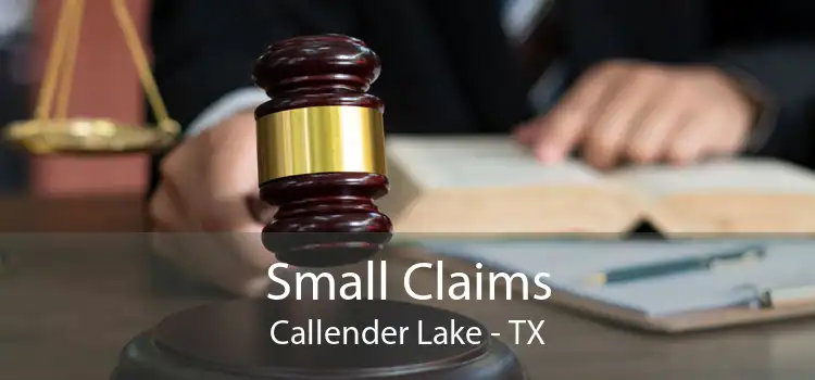 Small Claims Callender Lake - TX